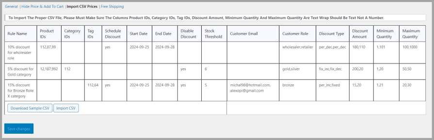 Import Bulk Prices and Discounts in WooCommerce