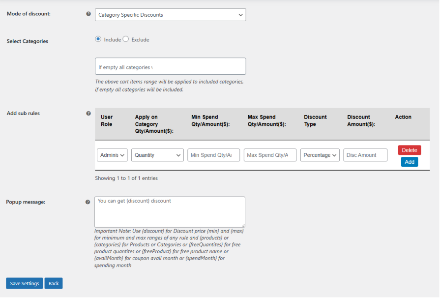 Create Discount Offers for Specific Categories