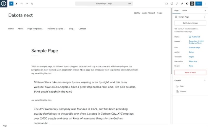 Dakota Next Access Page Template