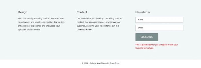 Dakota Next Default footer