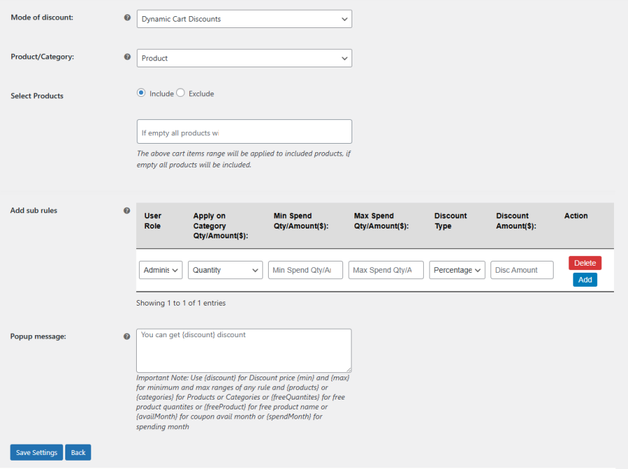 Dynamic Cart Discount Rules