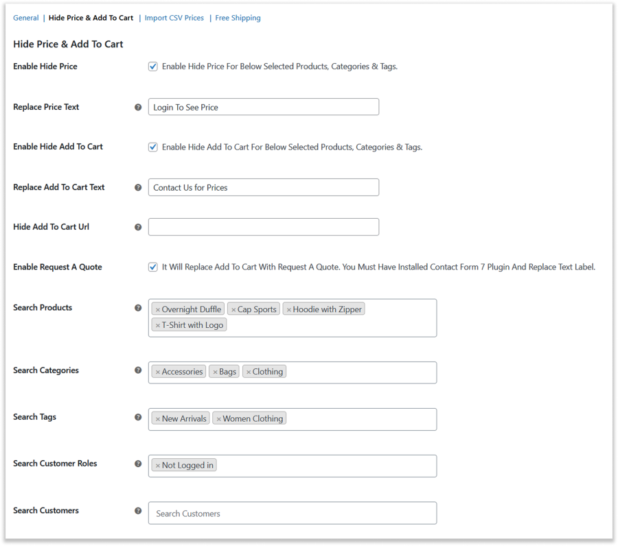 Hide Price & Add to Cart for WooCommerce