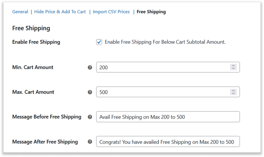 Offer Free Shipping in WooCommerce Role Based Pricing