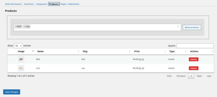 Hide Specific Products