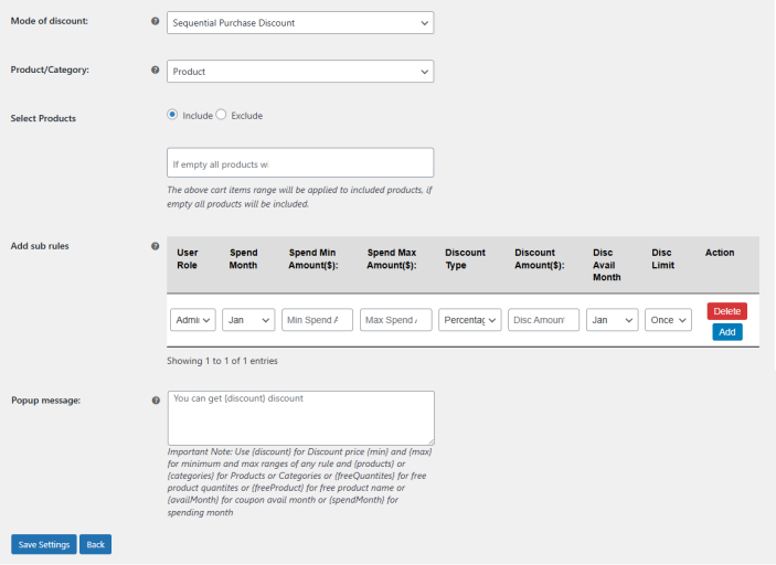 Sequential Purchase Discount
