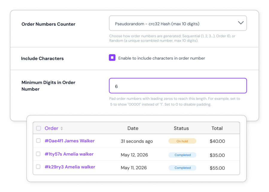 Randomized Order Numbers