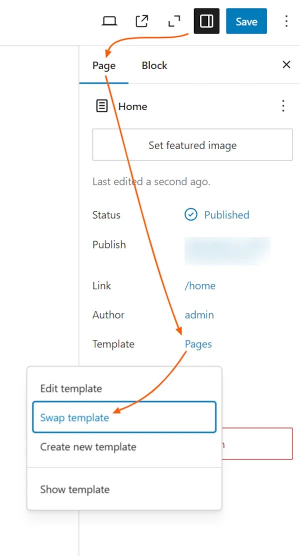 EasySell Theme - Change Page Template