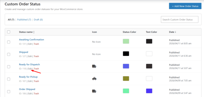 Create Custom Order Status - Tyche Softwares Documentation