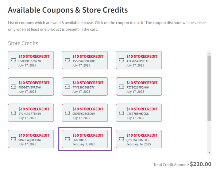 Smart Coupons - Assigned coupon in My account page