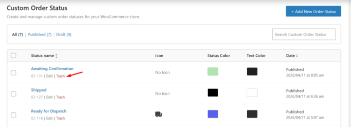 Create Custom Order Status - Tyche Softwares Documentation
