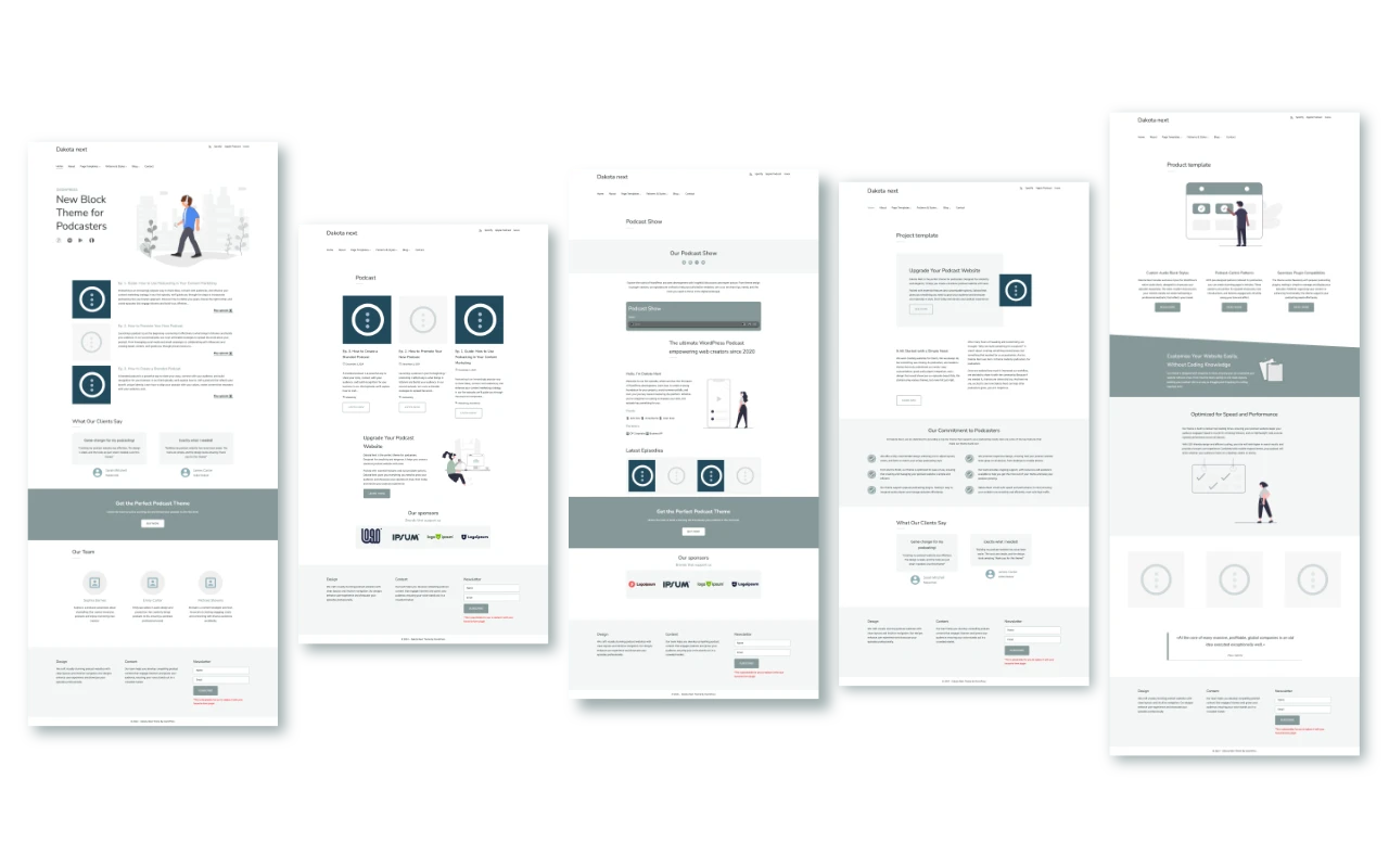 Mises en page de la page entière Dakota Next