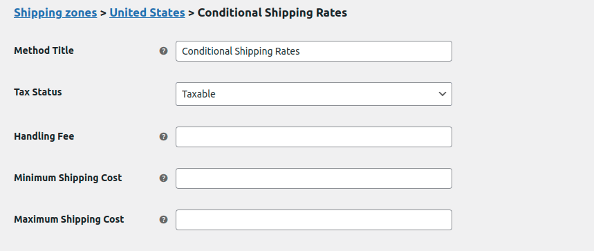 Conditional Shipping and Table Rates Documentation - WooCommerce