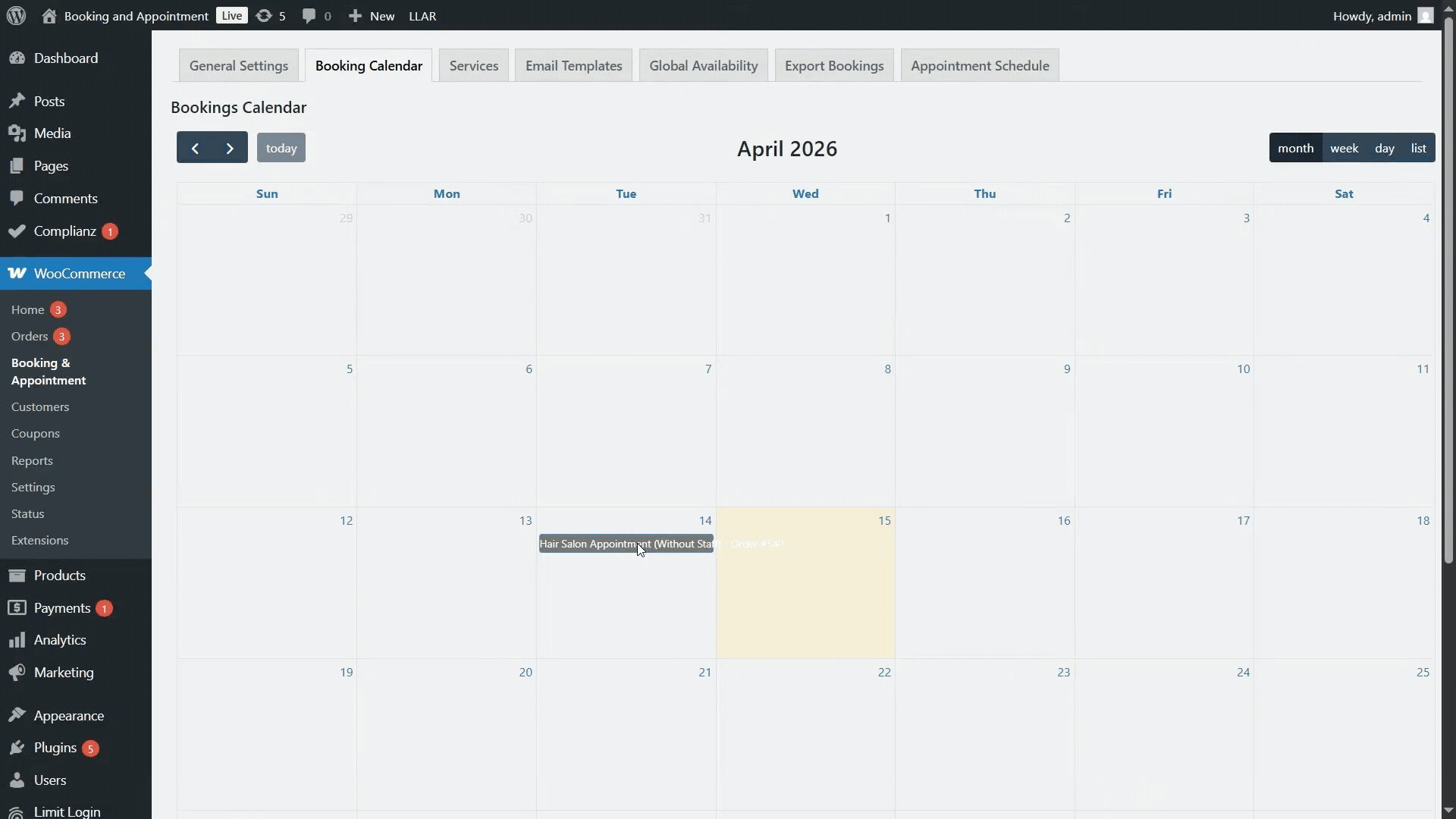 Bookings and Appointments Reschedule
