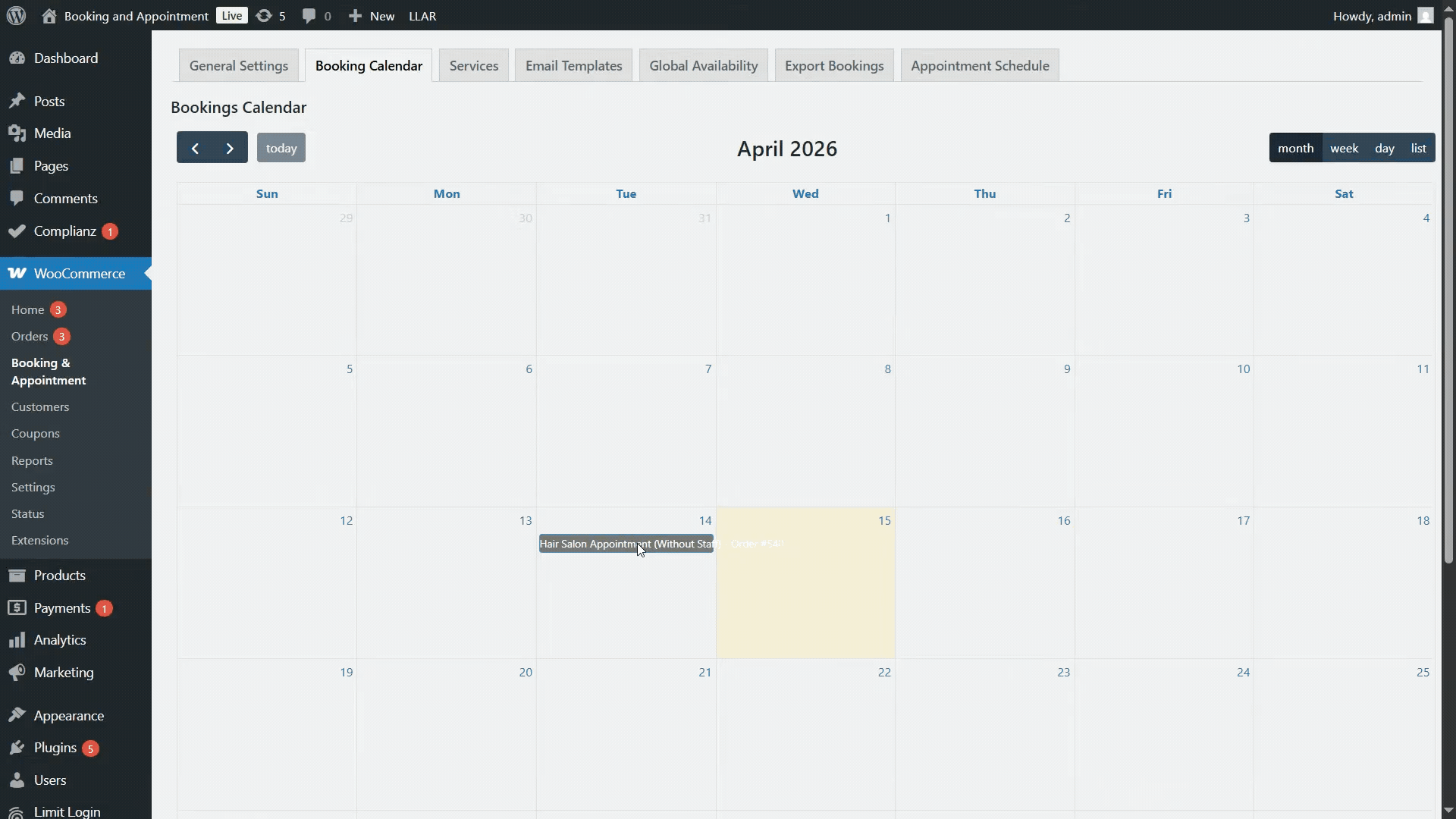 Bookings and Appointments Reschedule