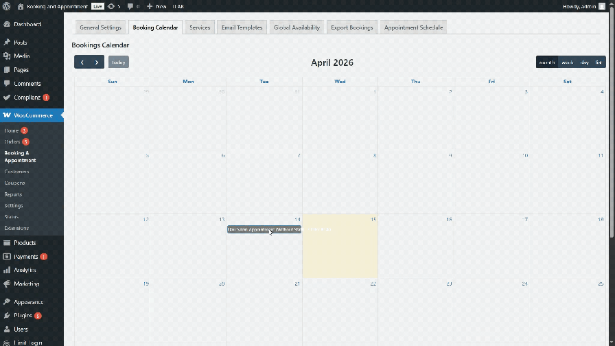 Bookings and Appointments Reschedule