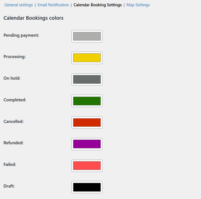 Calendar Booking Settings