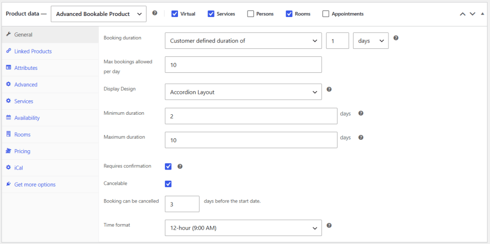 Product Level Settings (Count Persons as Bookings)
