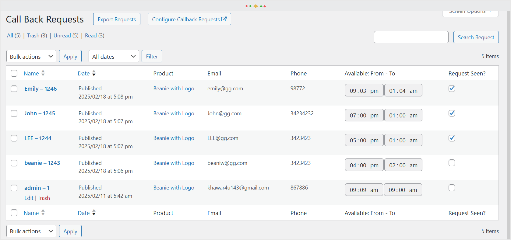 WooCommerce Call Now & Request a Callback Plugin