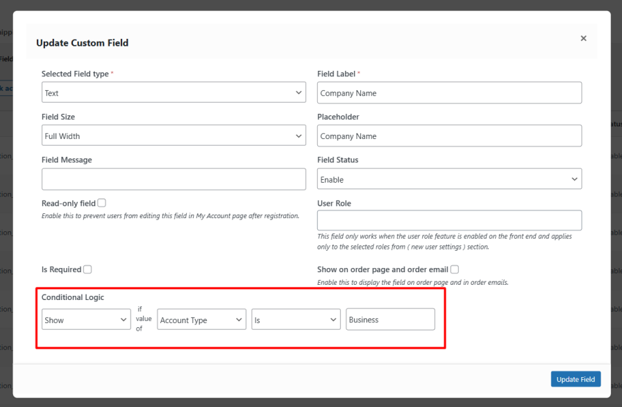 Apply Conditional Logic to Fields