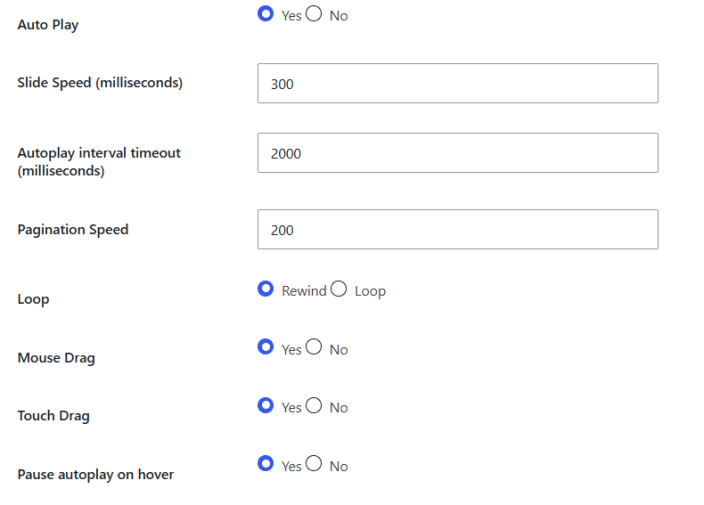 Auto Play Settings