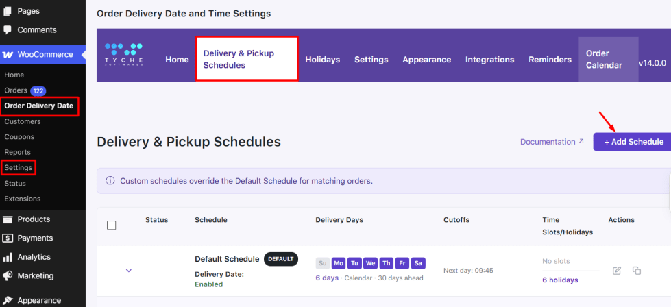 How do I set my delivery schedules? 5