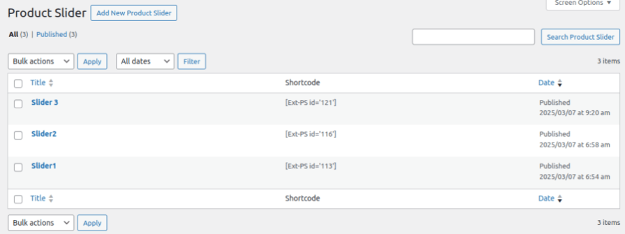 Embed Product Slider to Any Page