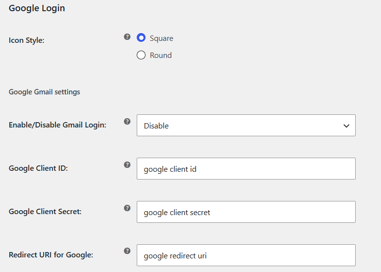 Enable Login with Google Account