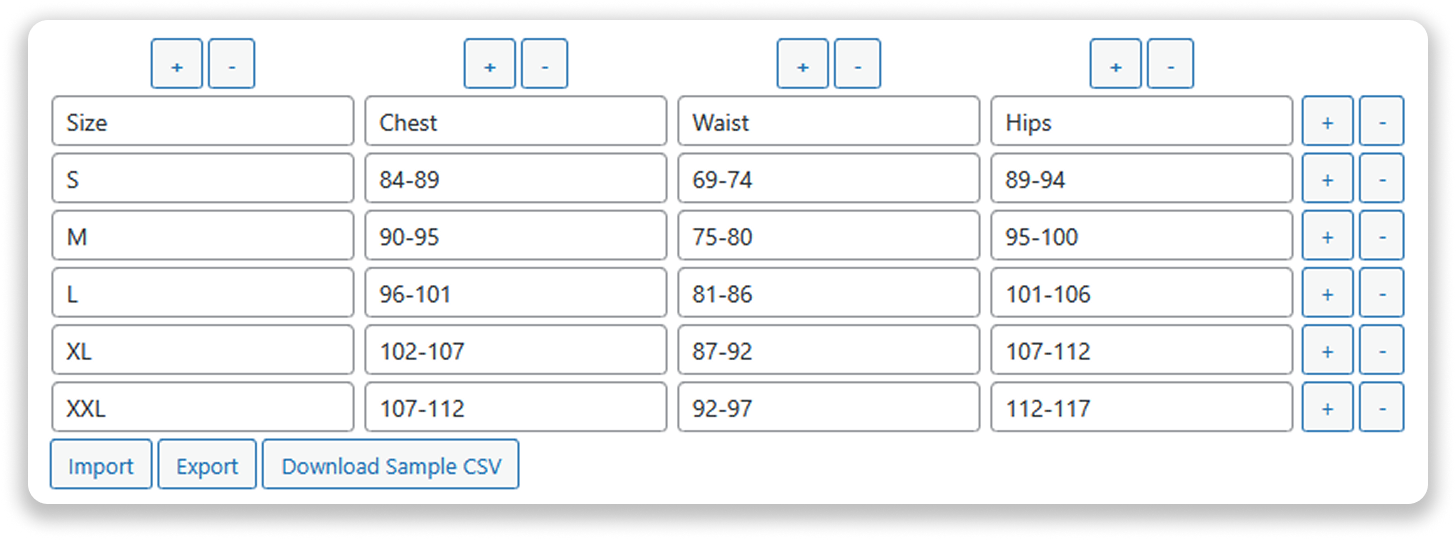 Custom Size Charts - WooCommerce Marketplace
