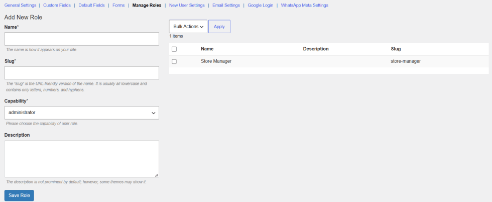 Manage Roles