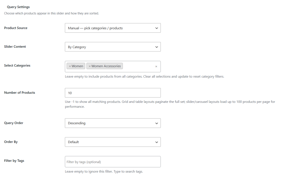 Query Settings