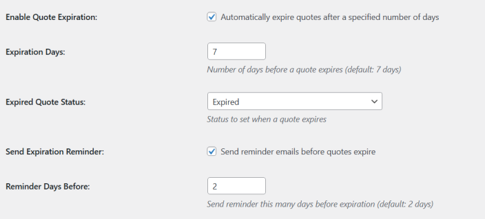 Redirect After Accept Quote settings