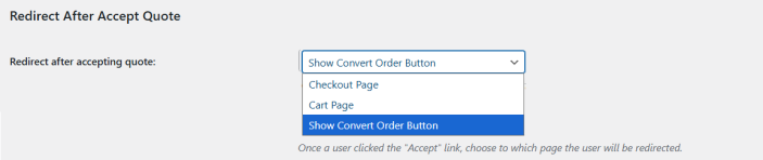 Redirect After Accept Quote