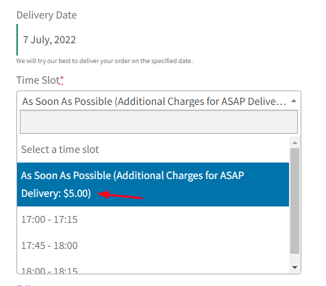How can I create Additional Charges for the 'As Soon As Possible' timeslot option? 9 How can I create Additional Charges for the 'As Soon As Possible' timeslot option? - Tyche Softwares Documentation