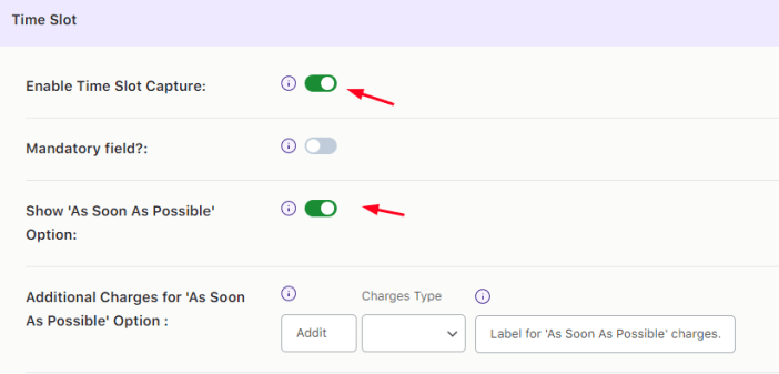 How can I create Additional Charges for the 'As Soon As Possible' timeslot option? 5 How can I create Additional Charges for the 'As Soon As Possible' timeslot option? - Tyche Softwares Documentation