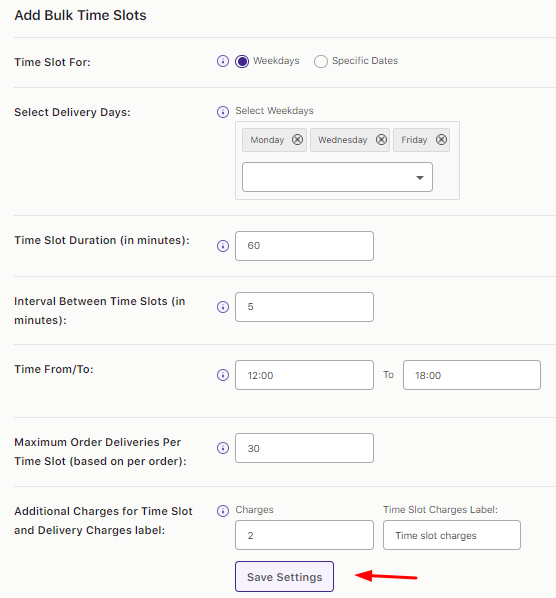 How do I set up time slots for different weekdays and specific dates? 16 How do I set up time slots for different weekdays and specific dates? - Tyche Softwares Documentation