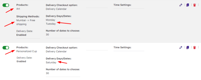 How do I create a delivery schedule based on Products & Shipping Methods? 29 How do I create a delivery schedule based on Products & Shipping Methods? - Tyche Softwares Documentation