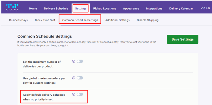 How can I give priority to certain delivery schedules? 9 How can I give priority to certain delivery schedules? - Tyche Softwares Documentation