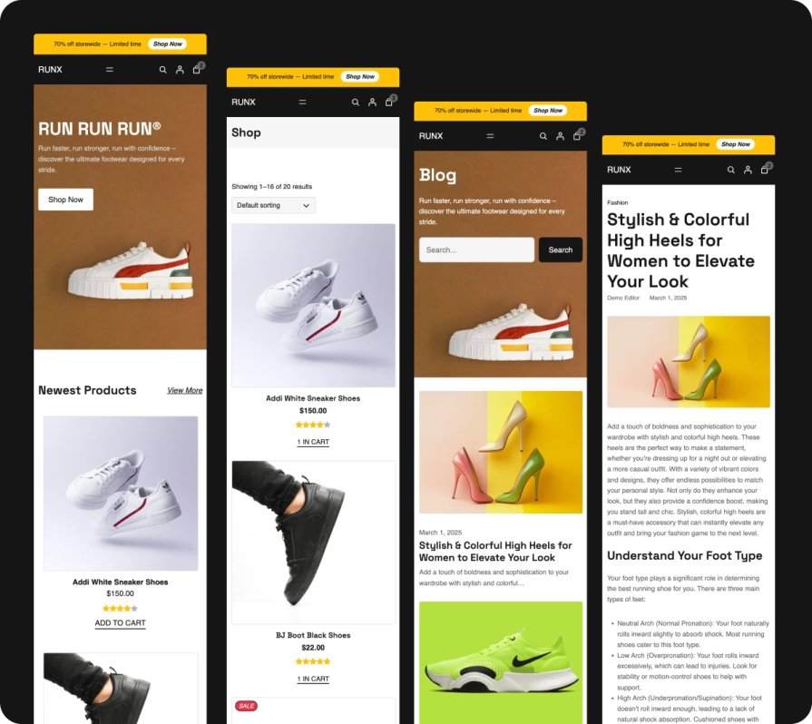 RunX - responsive
