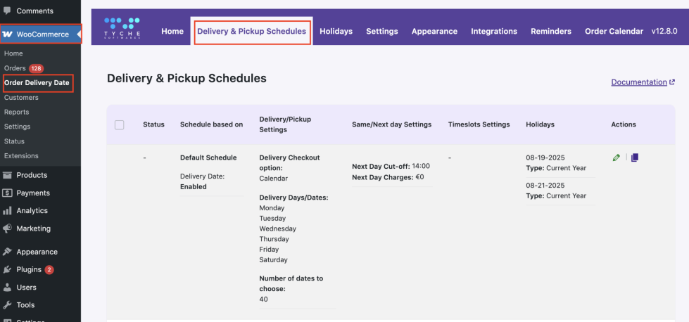 How do I set my delivery schedules? 1