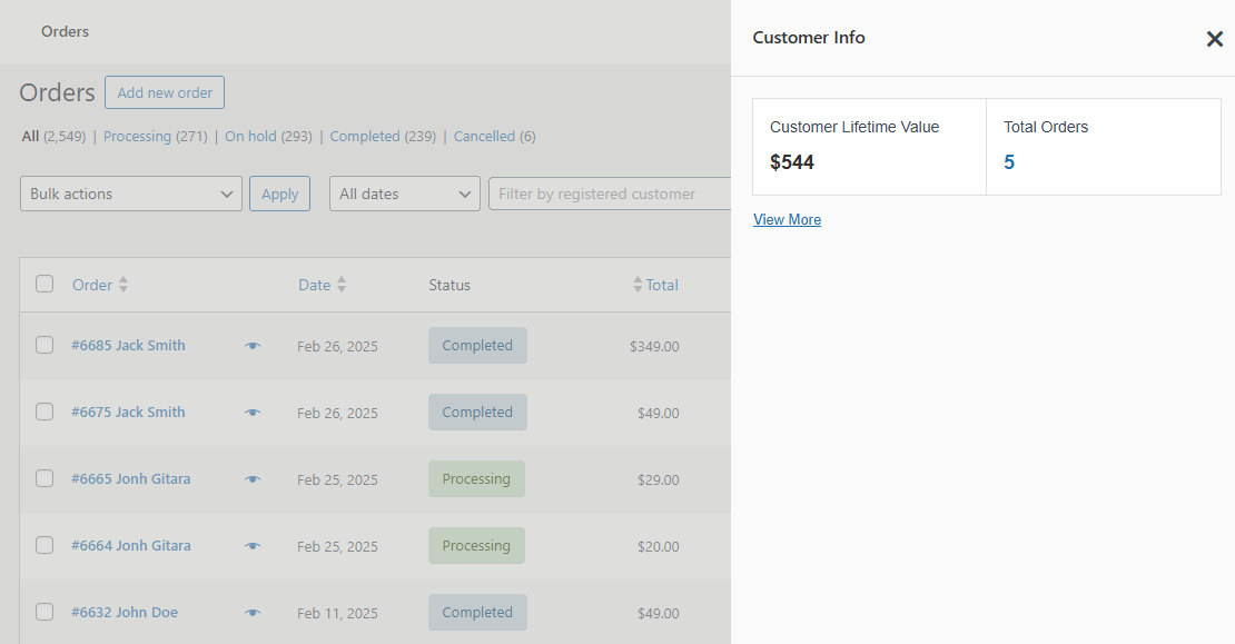 Customer Info Documentation - WooCommerce
