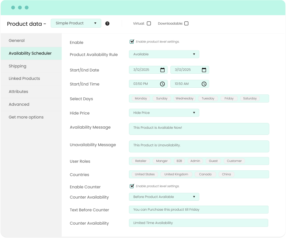 Product Availability Scheduler - WooCommerce Marketplace