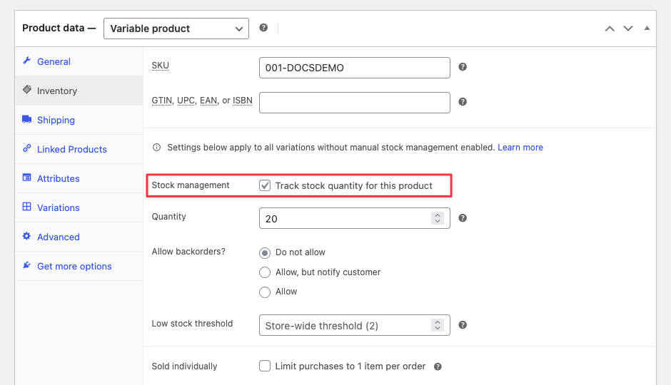 Variable Products Documentation - WooCommerce