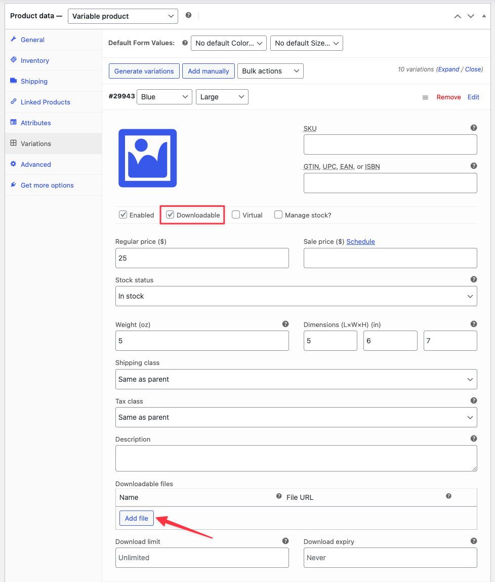Variable Products Documentation - WooCommerce