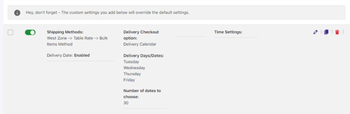 How do I create a delivery schedule with WooCommerce Table Rate Shipping plugin? 2 How do I create a delivery schedule with WooCommerce Table Rate Shipping plugin? - Tyche Softwares Documentation