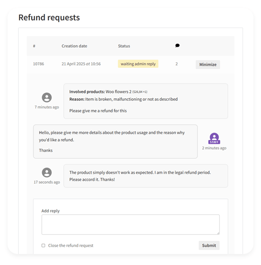 frontend request interface