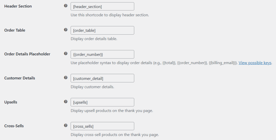 Display Order details via shortcode