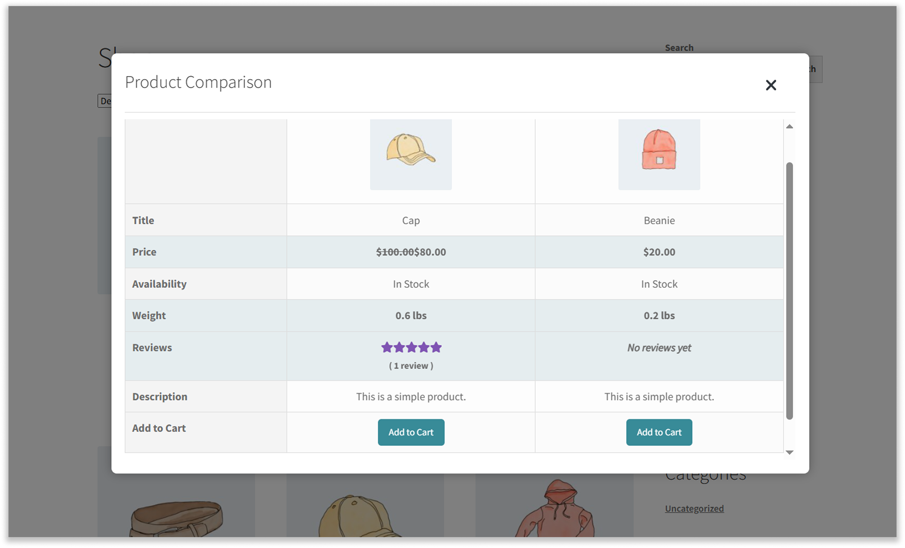 Advanced Product Comparison - WooCommerce Marketplace