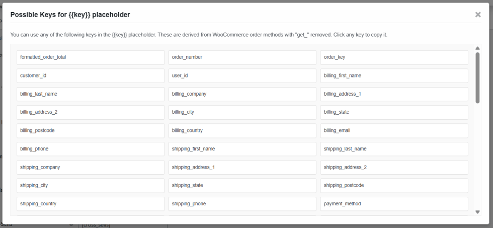 Shortcodes placeholders