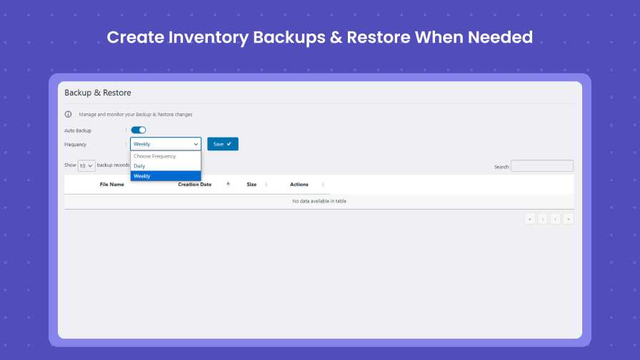 Create Inventory Backups & Restore When Needed