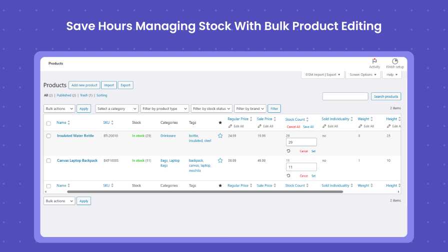 Save Hours Managing Stock With Bulk Product Editing
